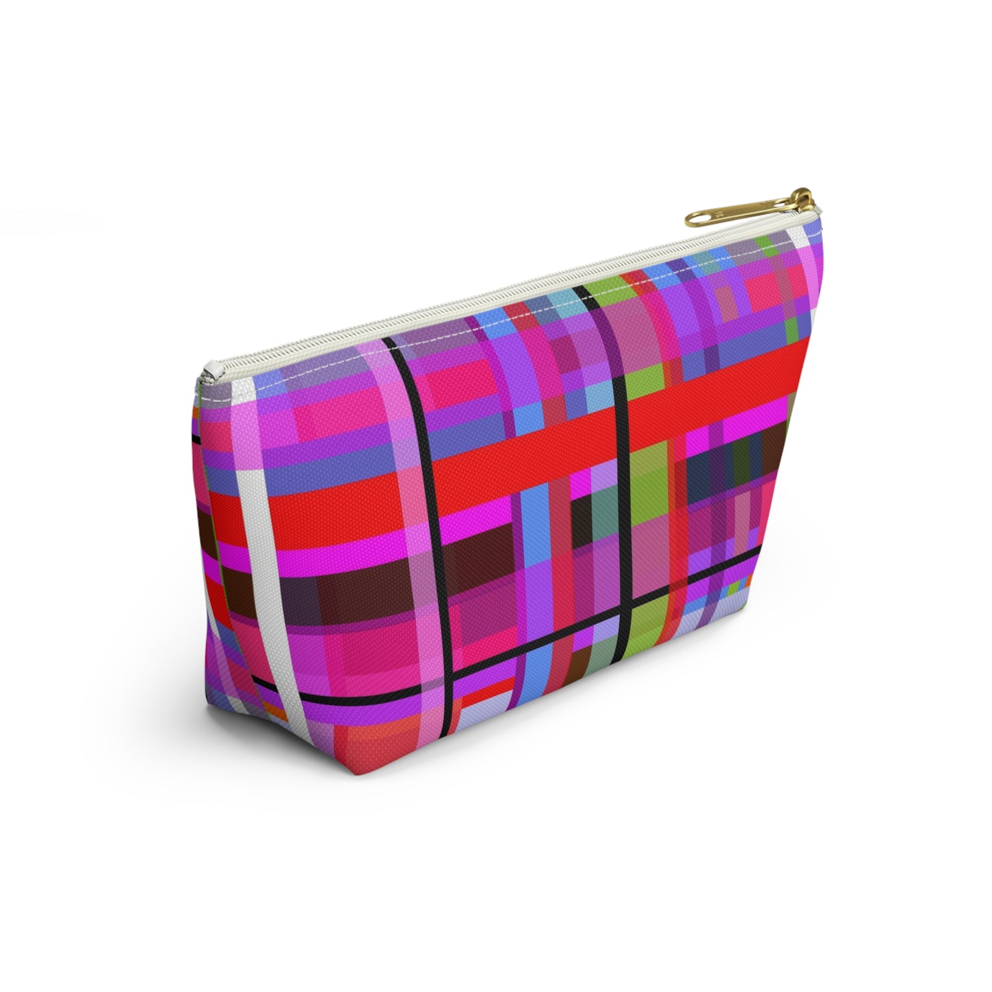 Funky Plaid ~ Accessory Pouch w T-bottom