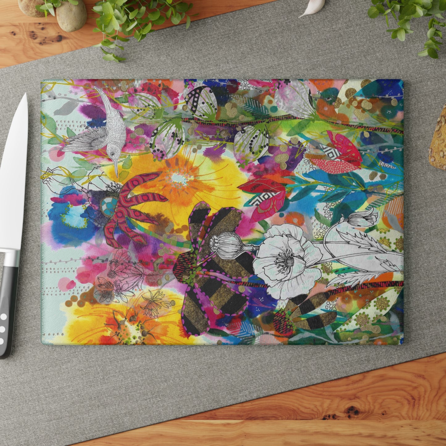 Follow My Lead ~ Glass Cutting Board