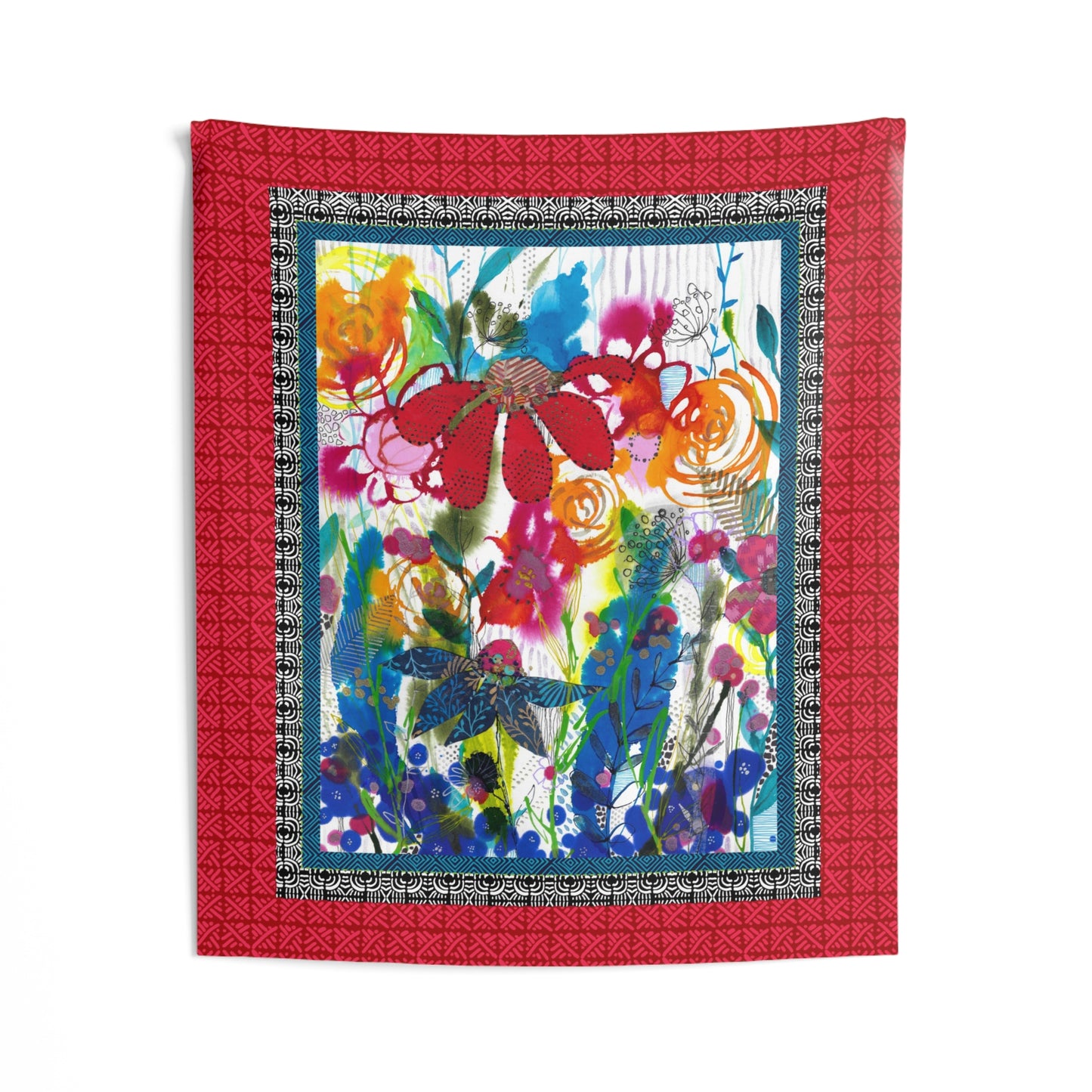 Belonging with Red Border ~ Indoor Wall Tapestries