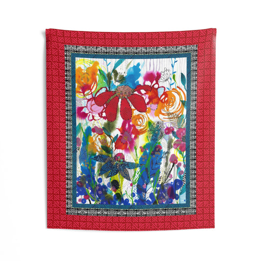 Belonging with Red Border ~ Indoor Wall Tapestries