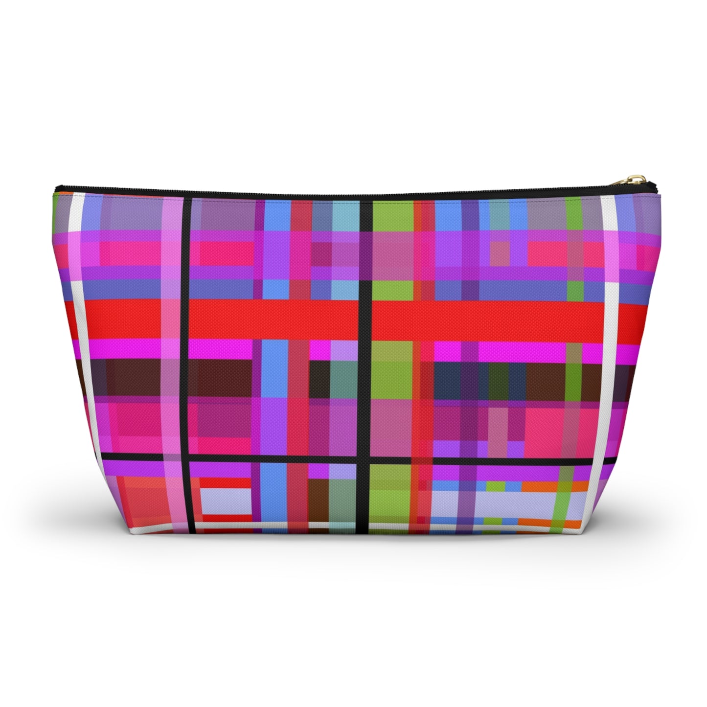 Funky Plaid ~ Accessory Pouch w T-bottom