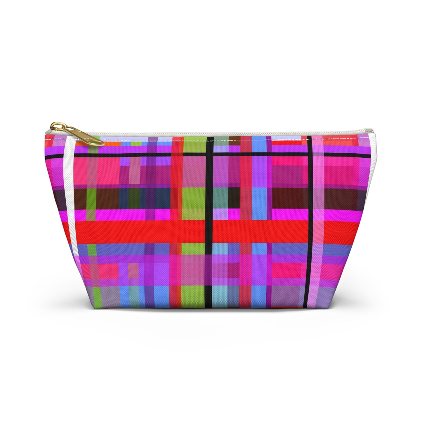 Funky Plaid ~ Accessory Pouch w T-bottom