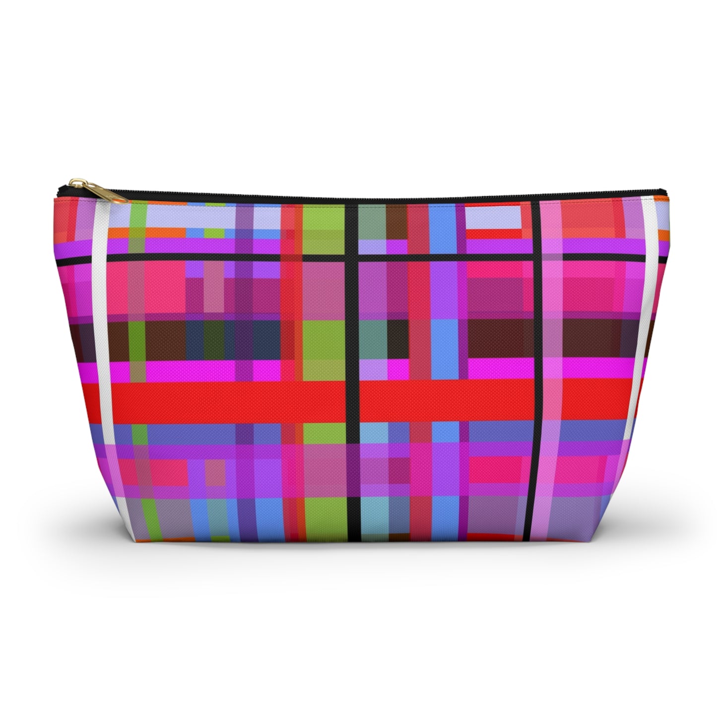Funky Plaid ~ Accessory Pouch w T-bottom