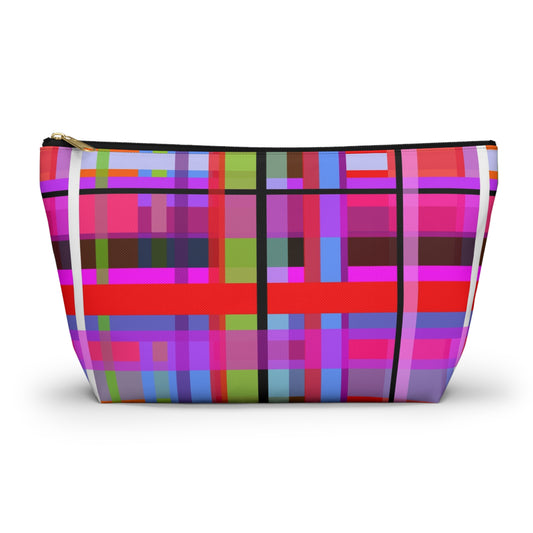 Funky Plaid ~ Accessory Pouch w T-bottom