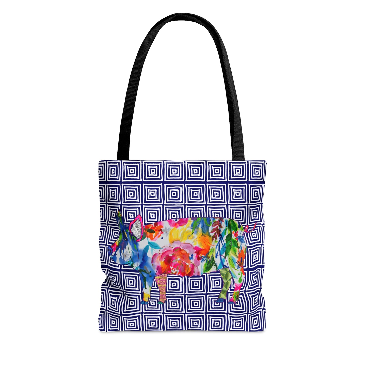 Pig Geo Squares ~ Jubilant ~ Tote Bag