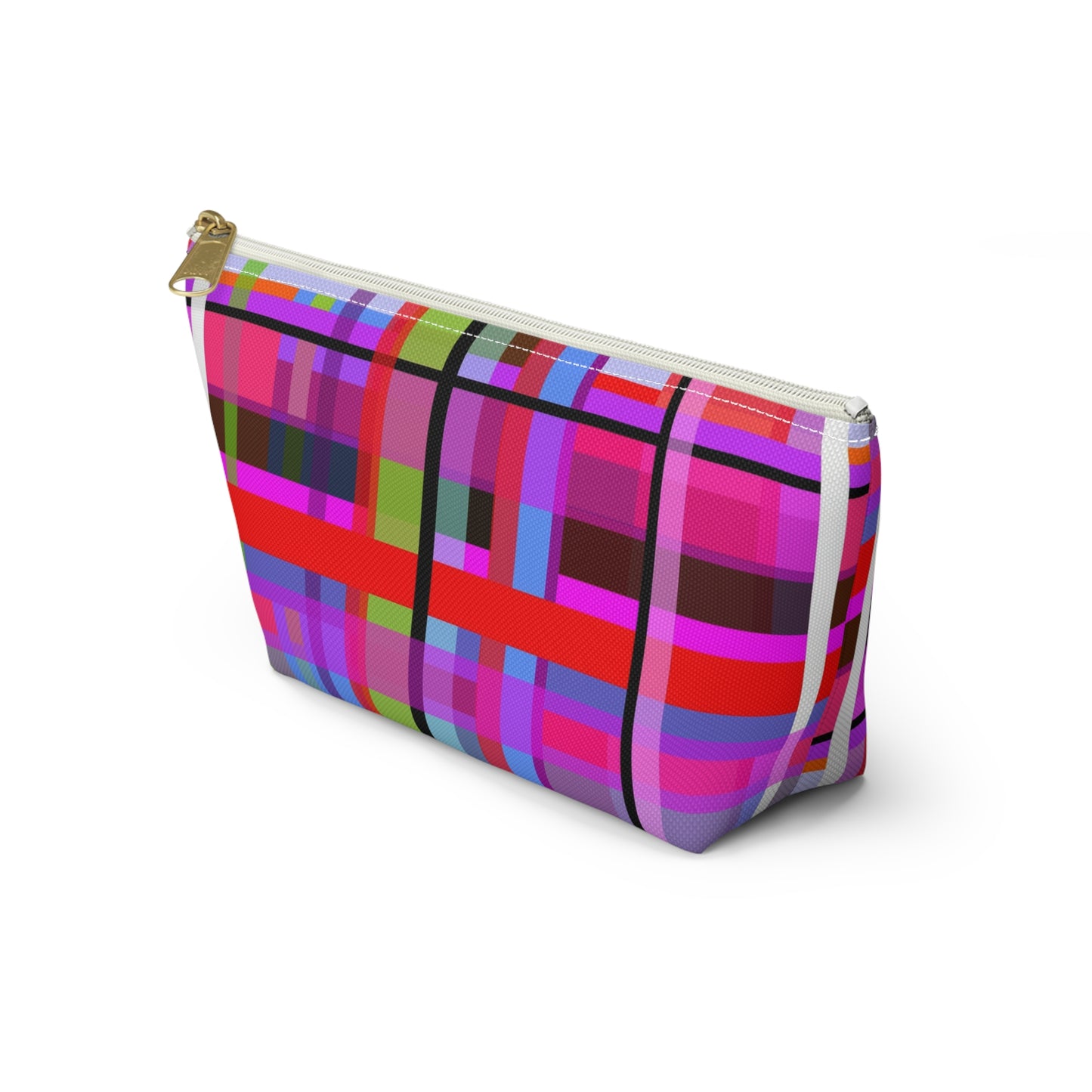 Funky Plaid ~ Accessory Pouch w T-bottom