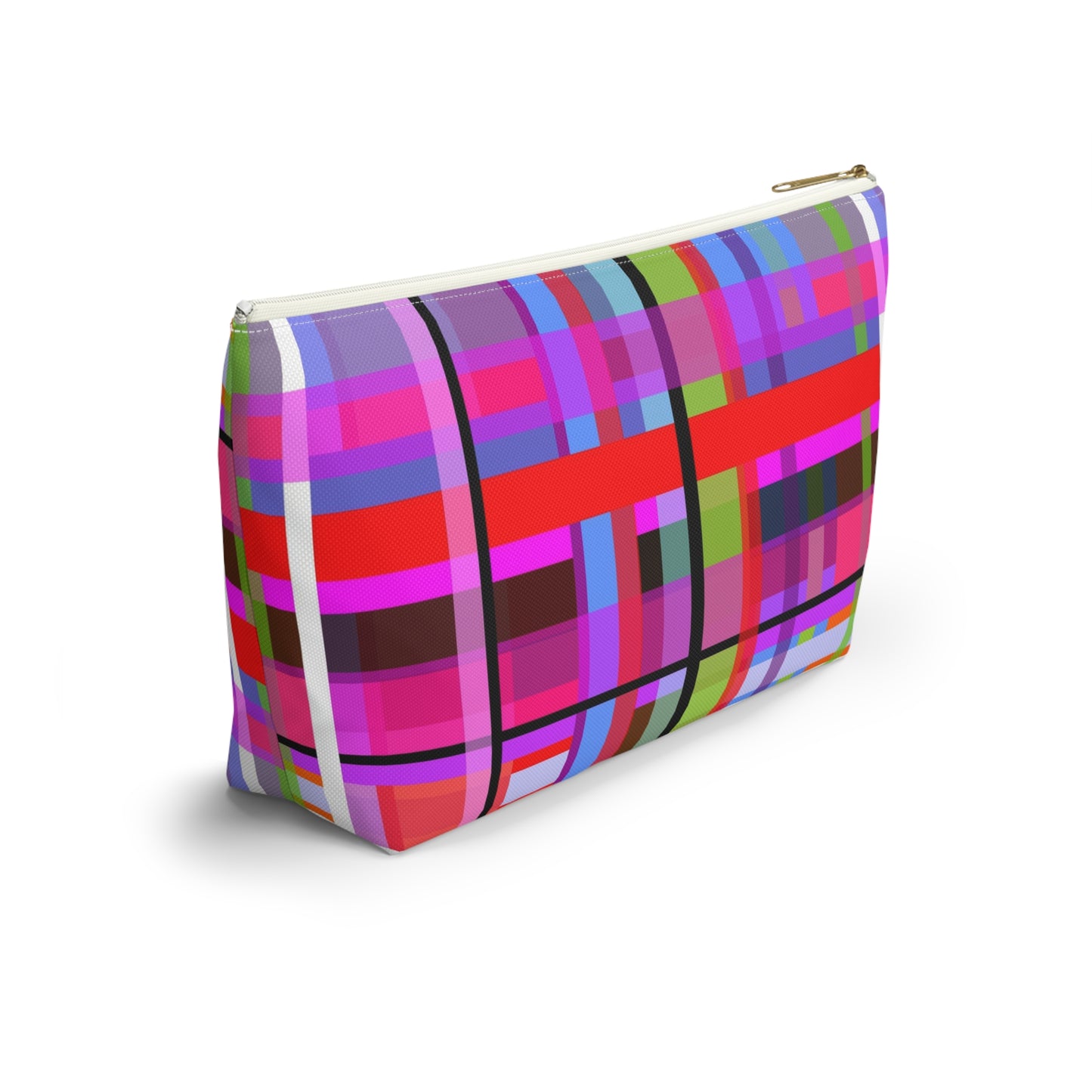 Funky Plaid ~ Accessory Pouch w T-bottom