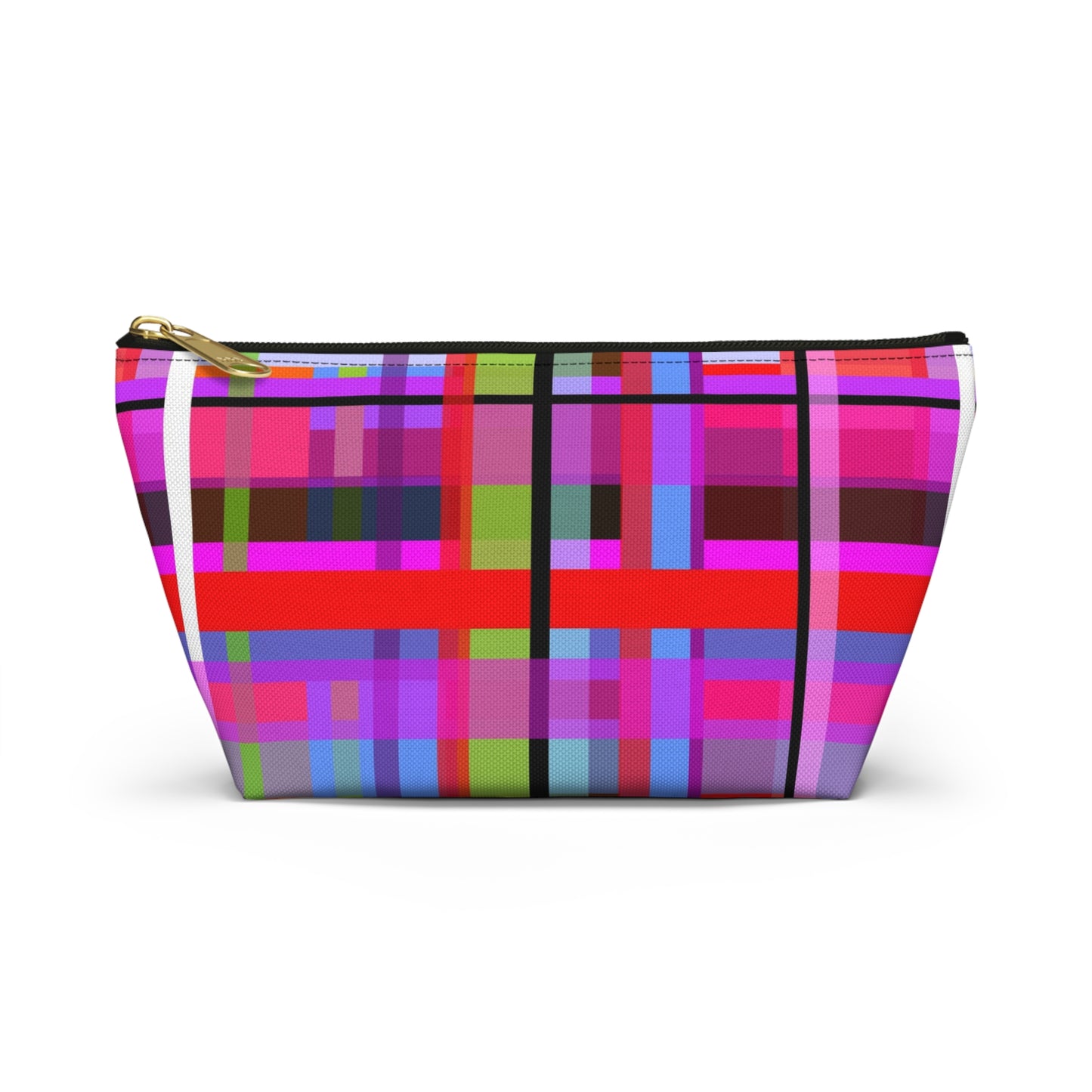 Funky Plaid ~ Accessory Pouch w T-bottom