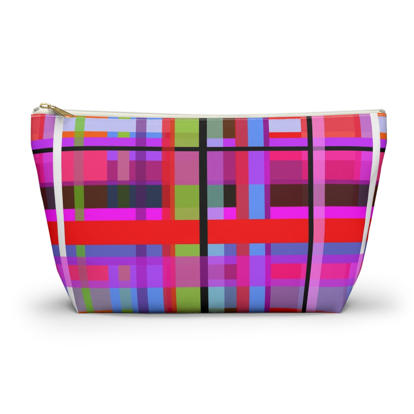 Funky Plaid ~ Accessory Pouch w T-bottom