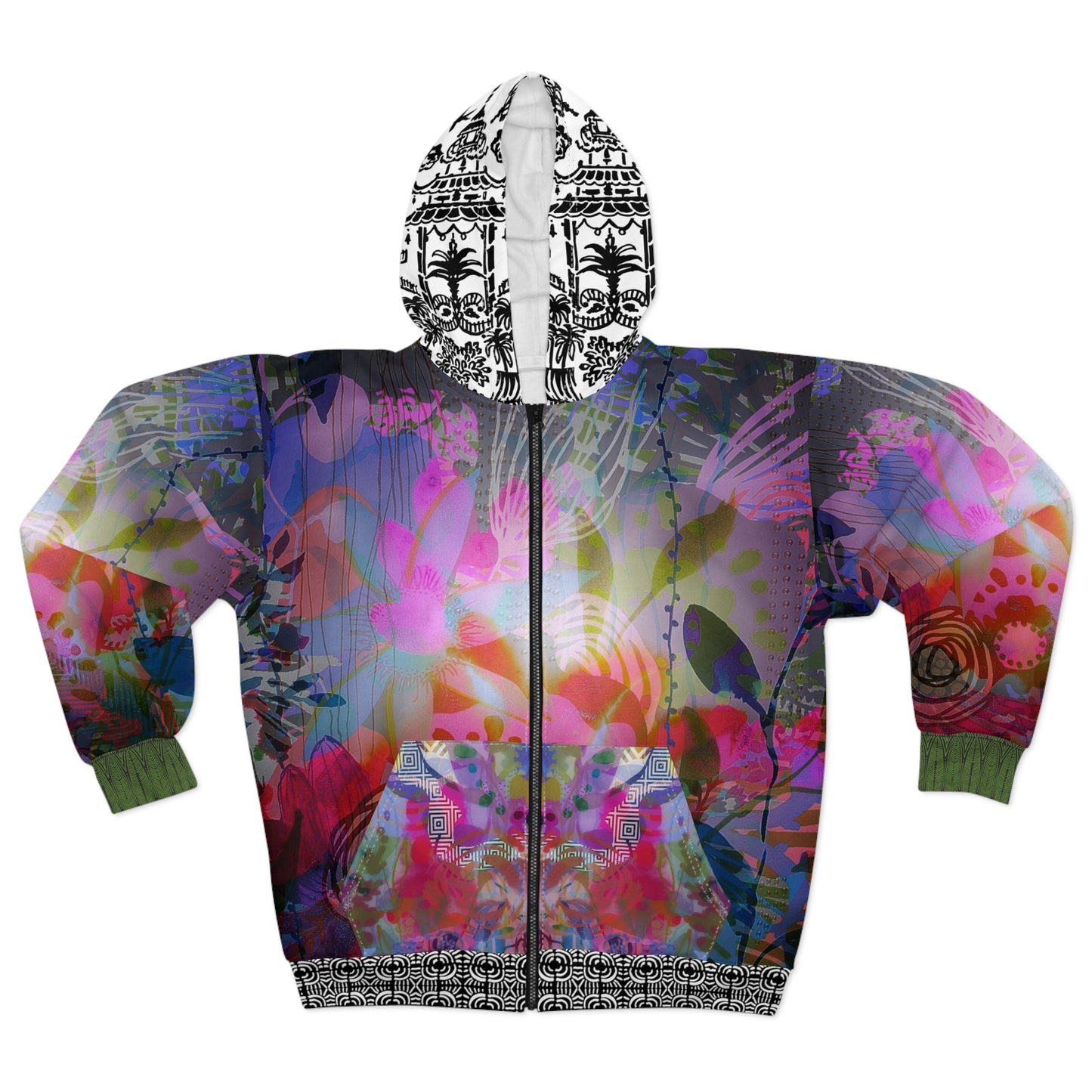 Blue Drama Unisex Zip Hoodie by Jennifer Visscher