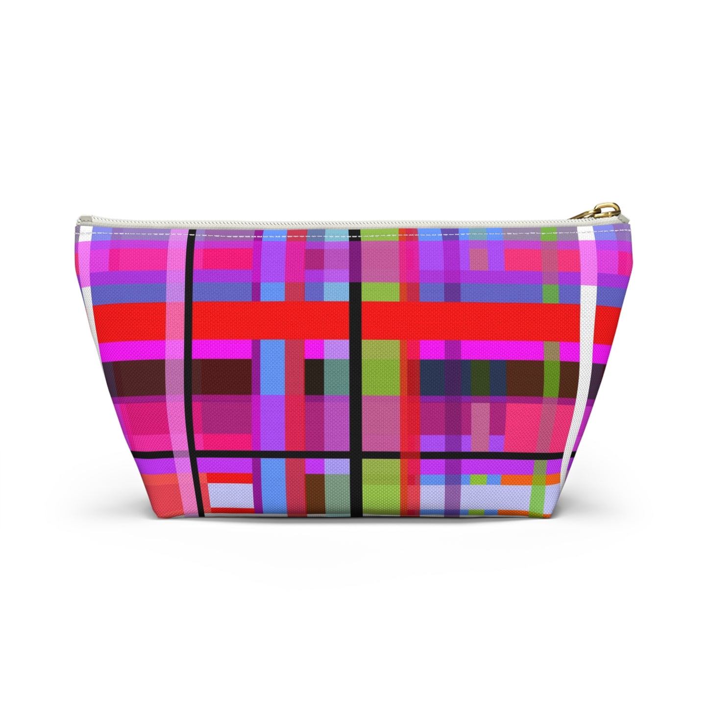 Funky Plaid ~ Accessory Pouch w T-bottom