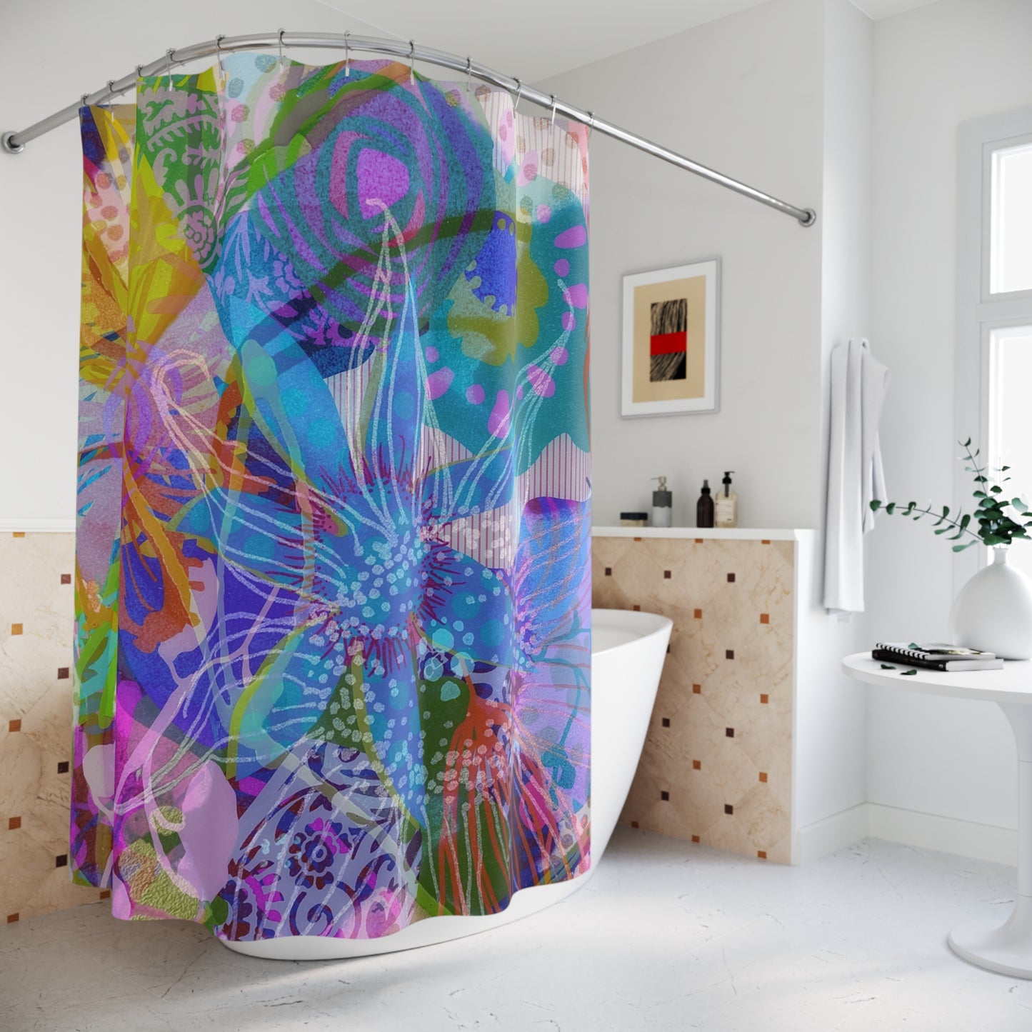 Garden Crush ~ Rainbow Colors ~ Shower Curtain