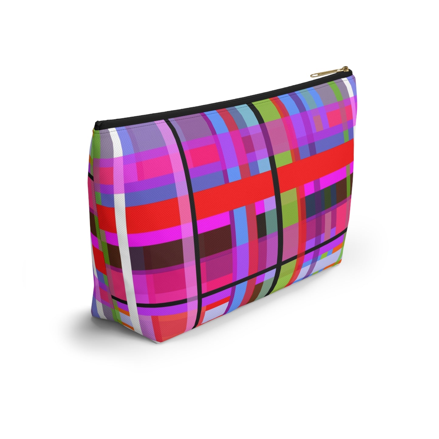 Funky Plaid ~ Accessory Pouch w T-bottom