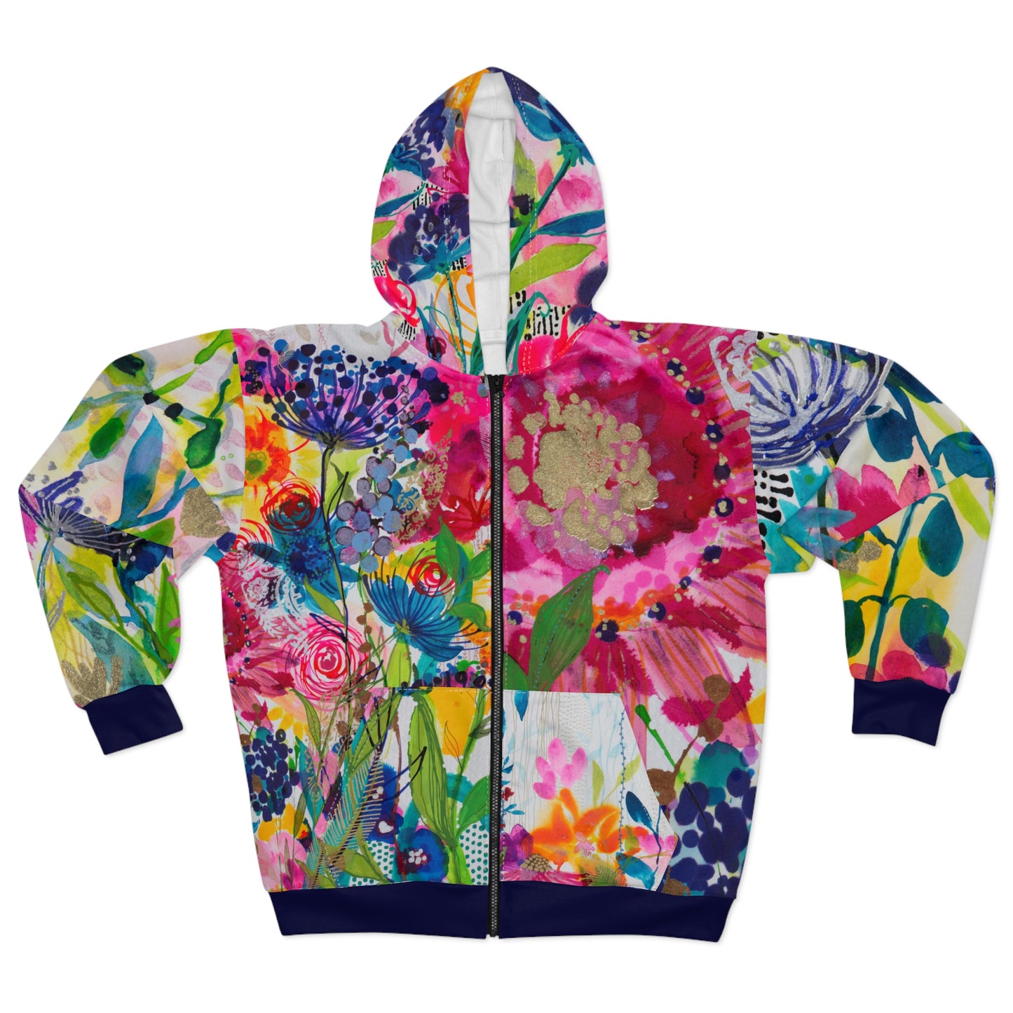 My Dad's Garden with Blue ~ Unisex Zip Hoodie