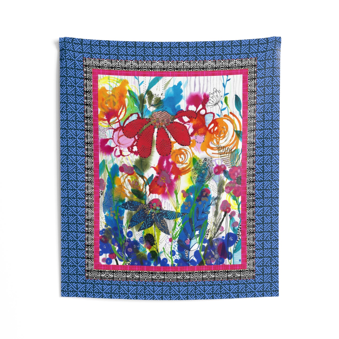 Belonging with Blue Border ~ Indoor Wall Tapestries