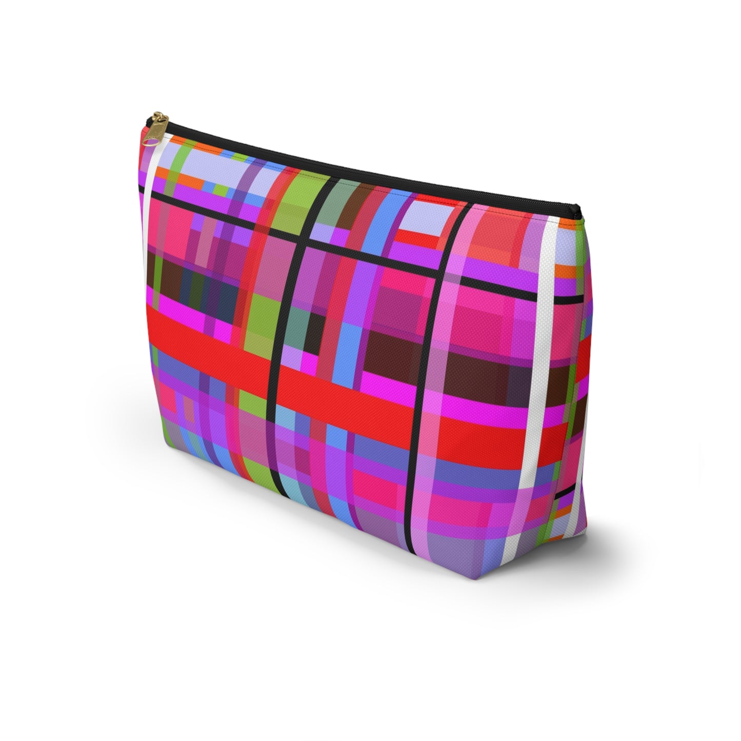 Funky Plaid ~ Accessory Pouch w T-bottom