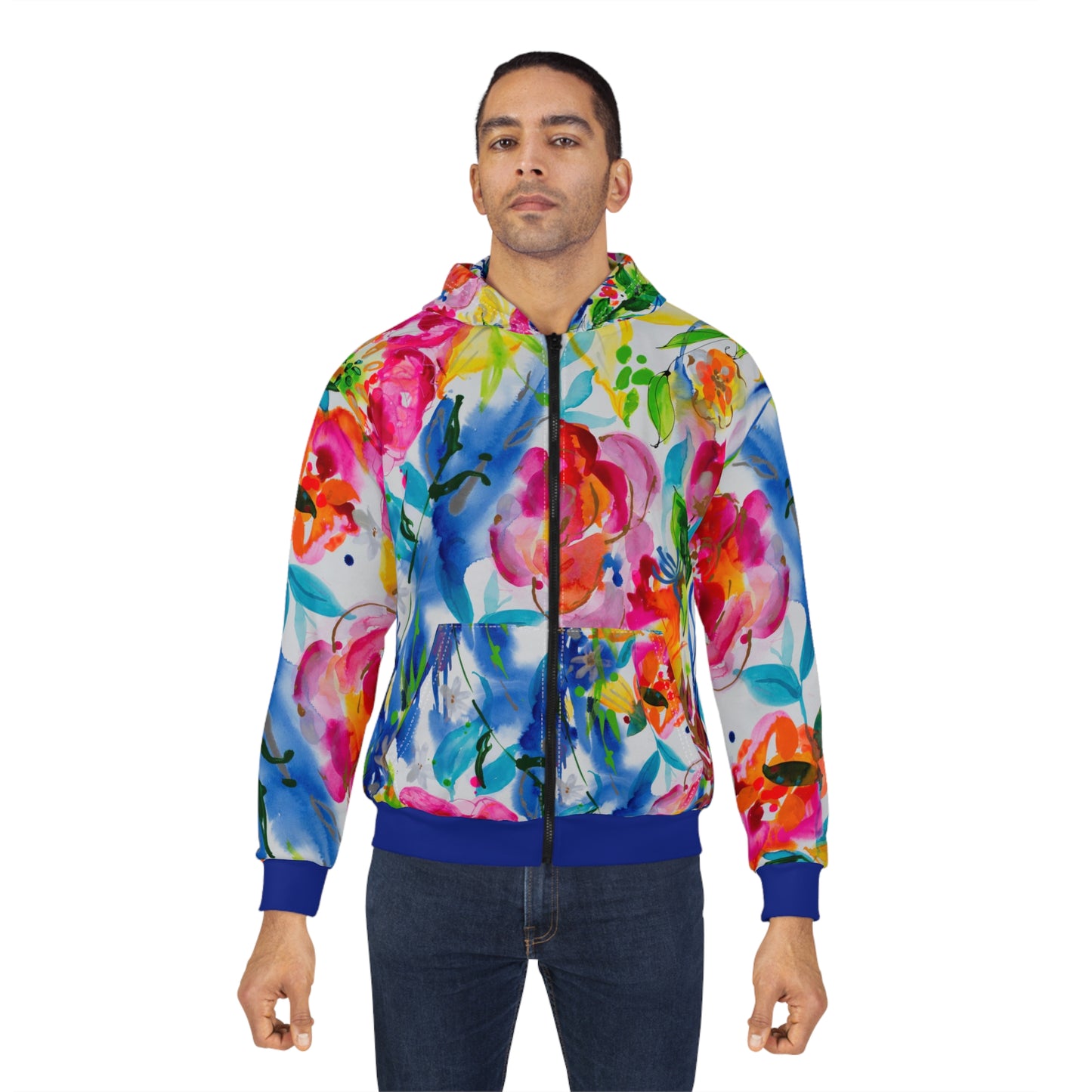 Jubilant with Blue ~ Unisex Zip Hoodie