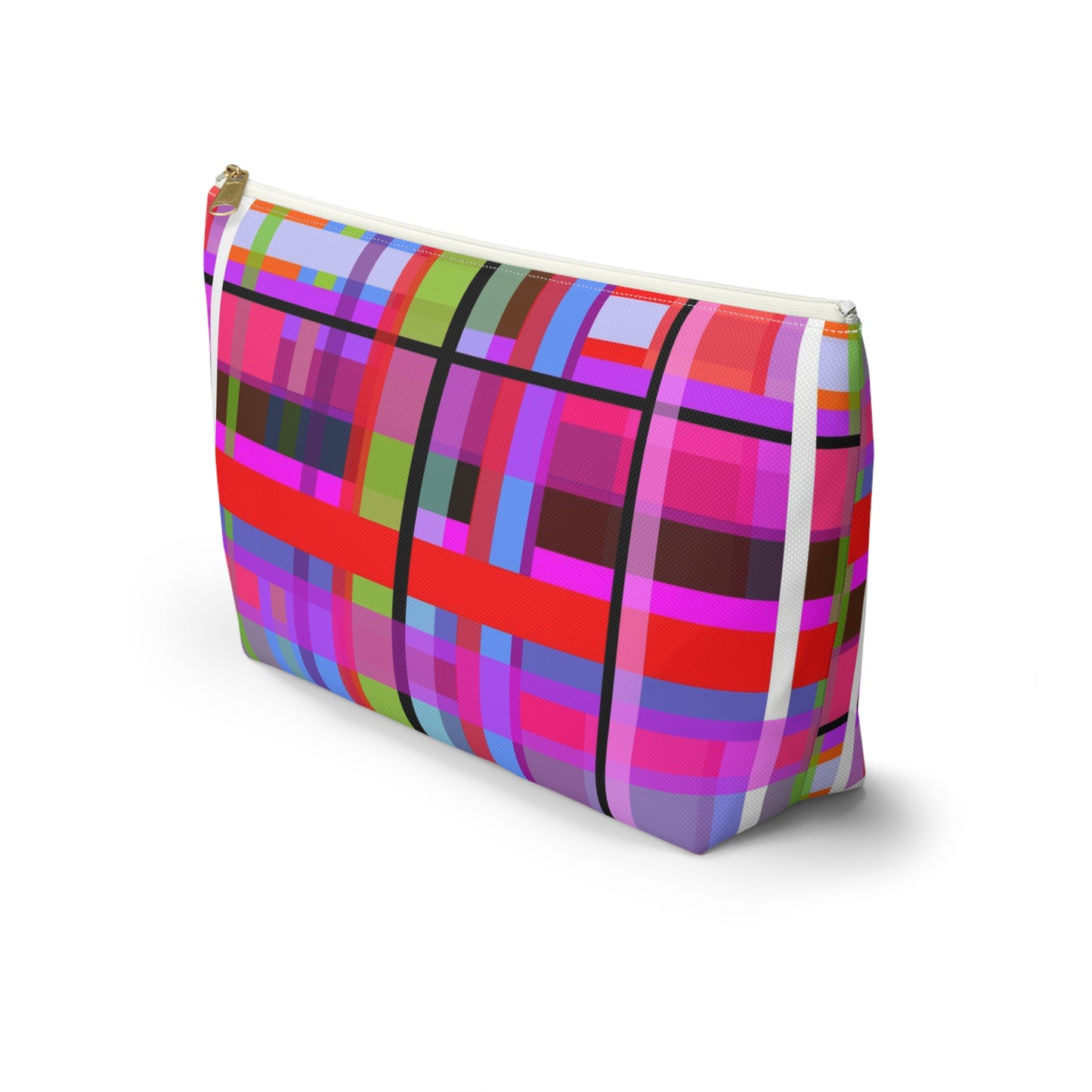 Funky Plaid ~ Accessory Pouch w T-bottom