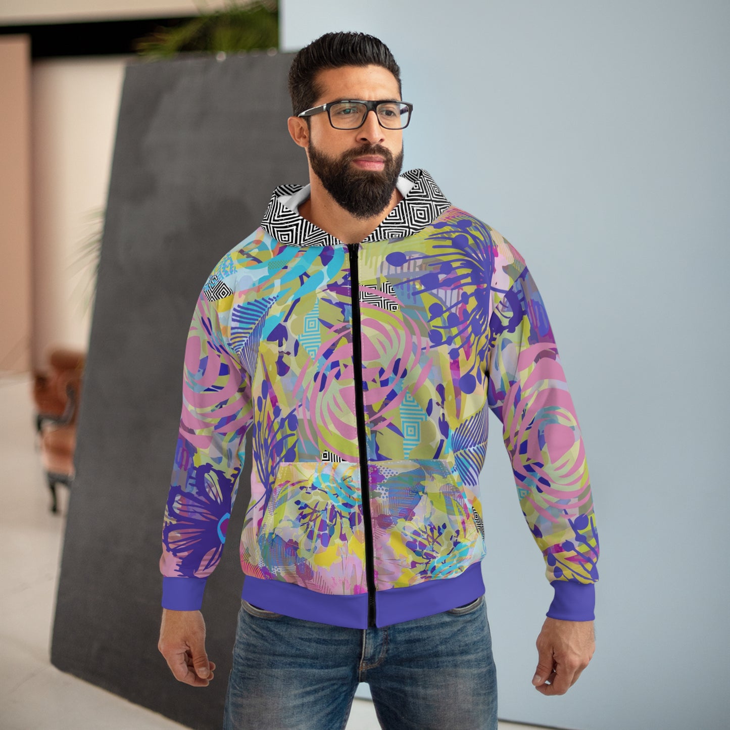 Pastel Fusion Hoodie - Unisex Zip Hoodie