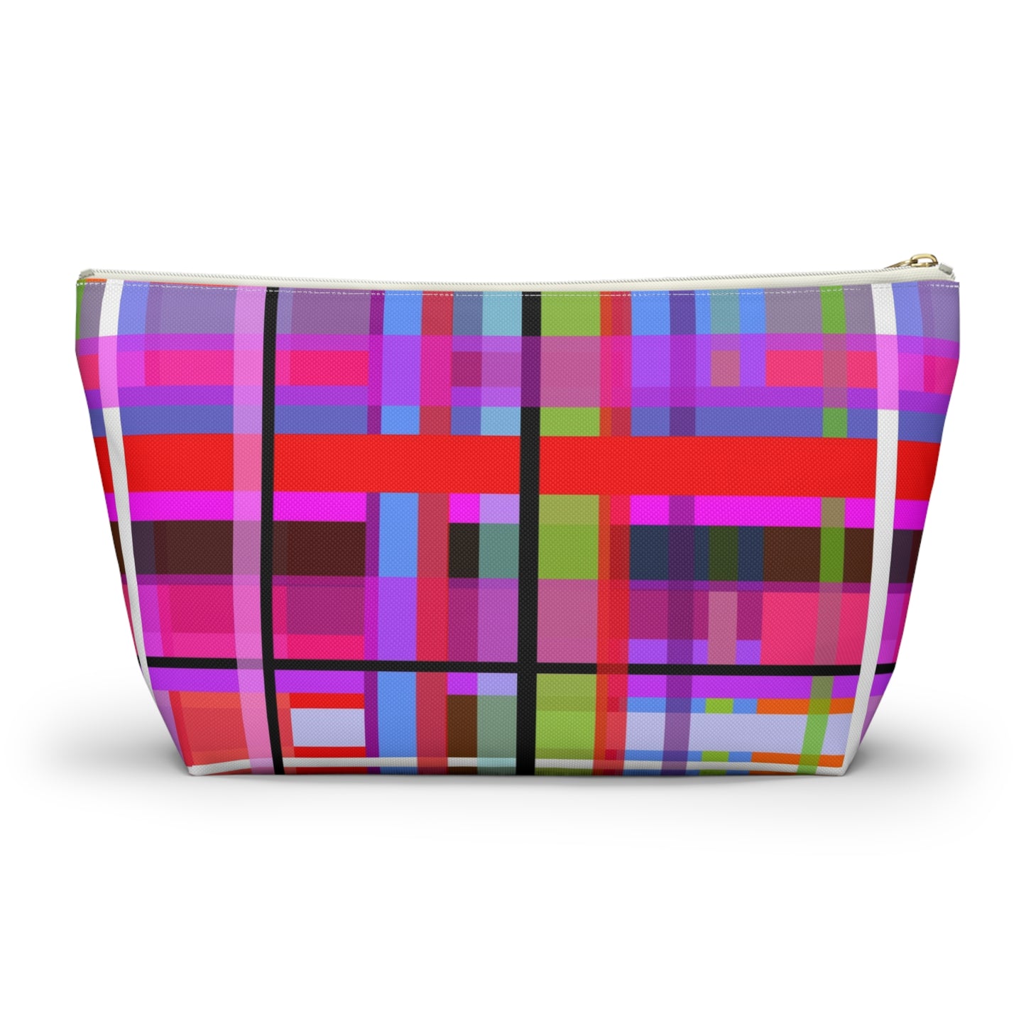 Funky Plaid ~ Accessory Pouch w T-bottom