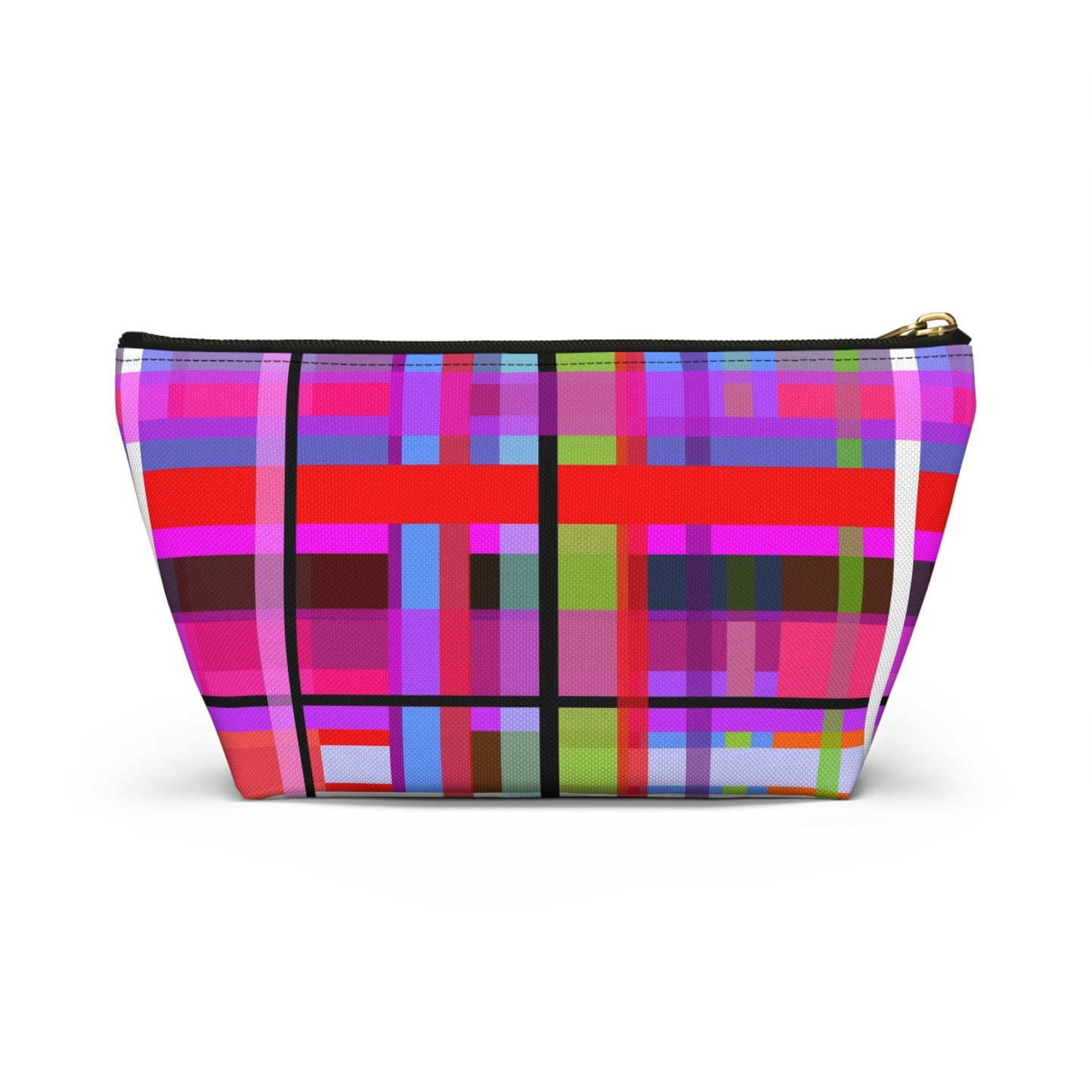 Funky Plaid ~ Accessory Pouch w T-bottom