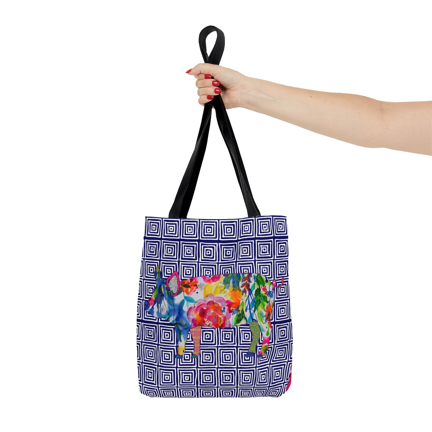 Pig Geo Squares ~ Jubilant ~ Tote Bag