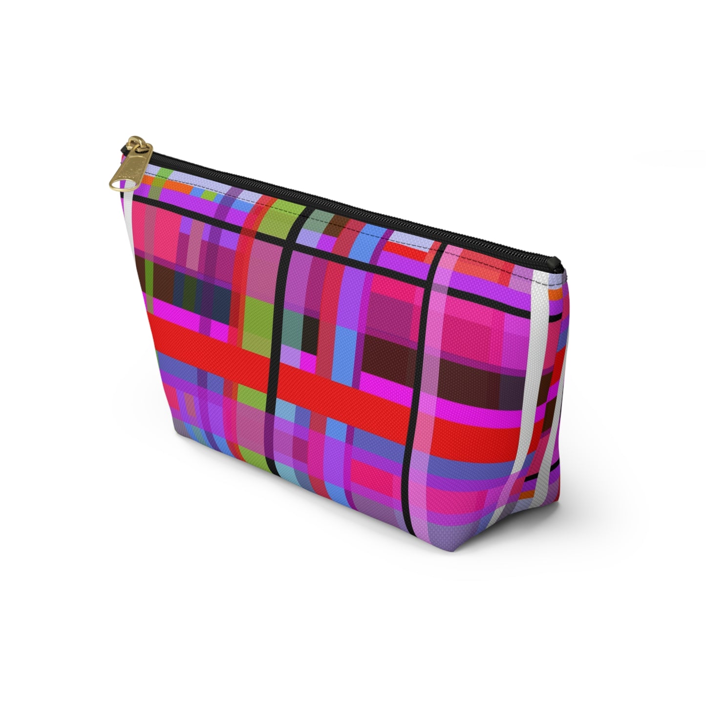 Funky Plaid ~ Accessory Pouch w T-bottom
