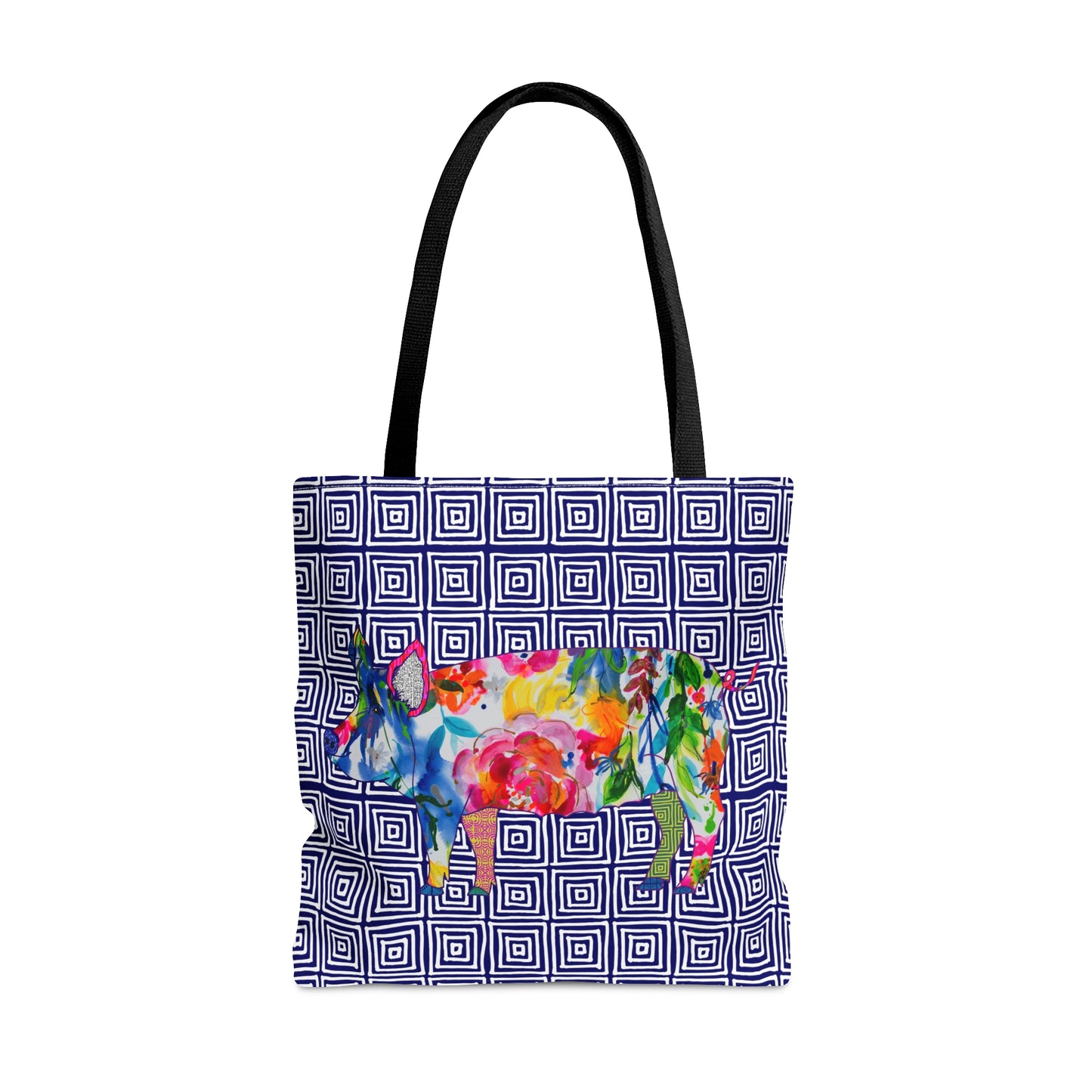 Pig Geo Squares ~ Jubilant ~ Tote Bag